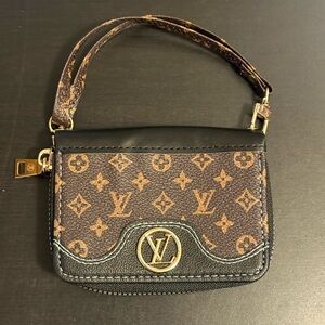 Brown and Black Monogram Clutch Credit Card Holder